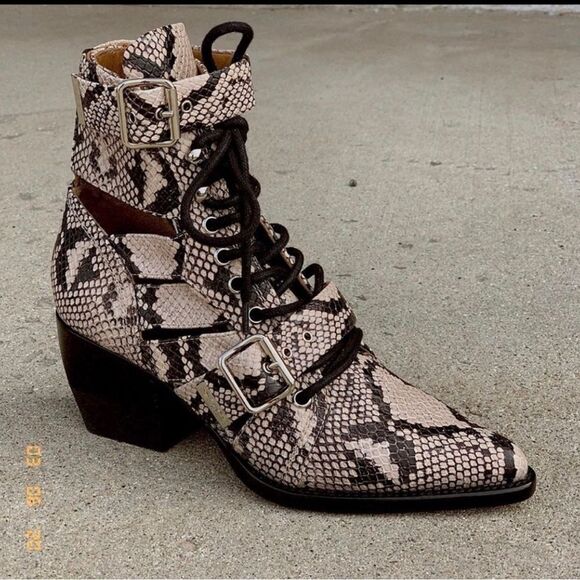 Chloe leather snakeskin Reilly ankle boot - Picture 1 of 4